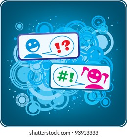 Postcard from talking guy and girl