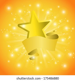 Postcard with a tape star and sequins for congratulations or registration of your design