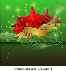 Postcard with a tape star and sequins for congratulations or registration of your design