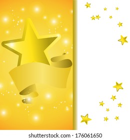 Postcard with a tape star and sequins for congratulations or registration of your design