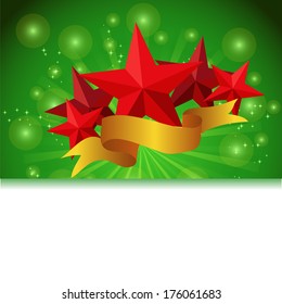 Postcard with a tape star and sequins for congratulations or registration of your design