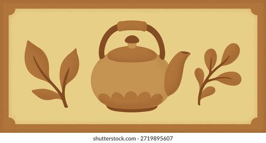 Vintage de grano de hoja de té de postal
