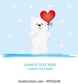 Postcard Teddy Love