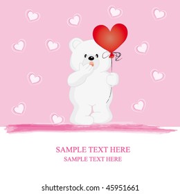 Postcard Teddy Love