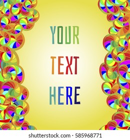 Postcard template with abstract colorful background