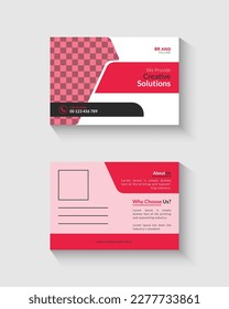 Postcard template, Abstract post card design, Minimal business post card design