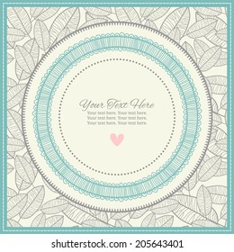 Postcard template or banner. Frame for text or photo.