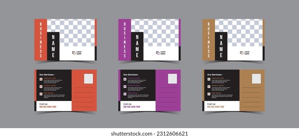 Postcard template design for Barbershop business