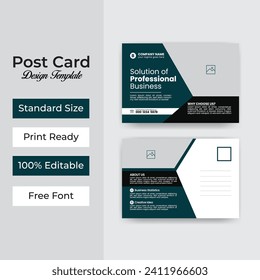 Postcard template design for a professional business with creative, professional, modern and eye catching layout vector