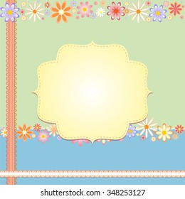 Postcard template with flowers