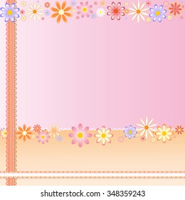 Postcard template with flowers