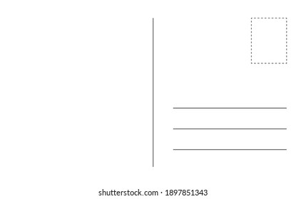 Postcard Template Image. Vector Illustration.