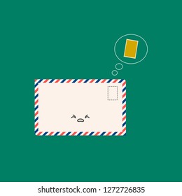 Postcard template paper white texture. Vector postcard empty mail stamp and message design.