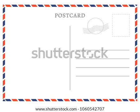 postcard template paper white