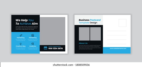 Postcard template, Real estate postcard template, Corporate business postcard