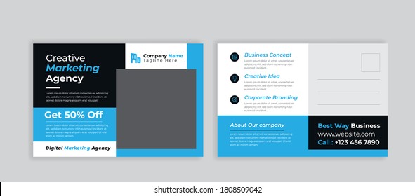 Postcard template, Real estate postcard template, Corporate business postcard