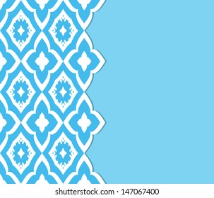postcard template with retro pattern and place for text