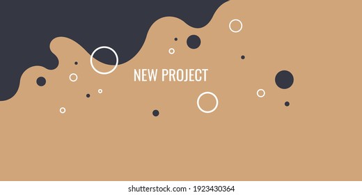 Postcard con el texto la mejor fiesta. Sencillo fondo abstracto minimalista con líneas onduladas y formas geométricas. Plantilla para un sitio web o diseño. Gráficos vectoriales modernos en un estilo plano.