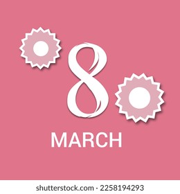 Postcard with text March 8. Holiday design