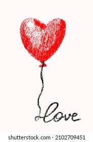 A postcard with a textured heart. Poster for the sluggish Valentine's Day