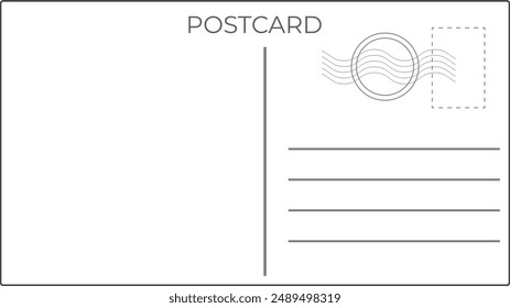 Postcard or travel card design. Vector illustration. Simple template.