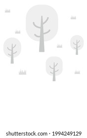 Postal con un árbol dibujado sobre ella. Ilustración vectorial.