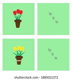 Postcard with tulips Small spring  