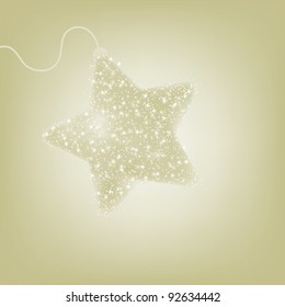 Postcard with a twinkling elegant star. EPS 8 vector file included