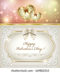 postcard with two hearts