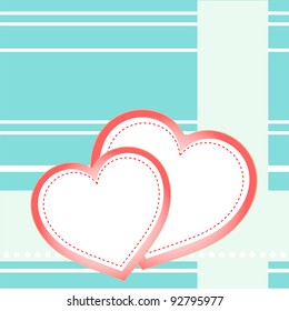 postcard two hearts and love holiday on every day. vector