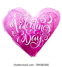 Postcard with a unique lettering for Valentine's Day. Vector illustration with isolated elements