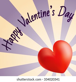 Postcard Valentine in the form of red volumetric hearts on a retro background in mesh with congratulations.  All isolated.