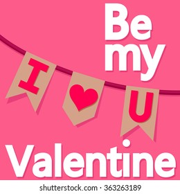 Postcard Valentine's Day. Be my Valentine.