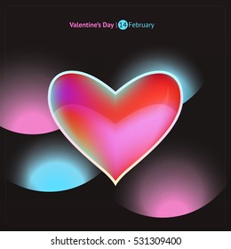 Postcard of Valentine's Day. Dark version.