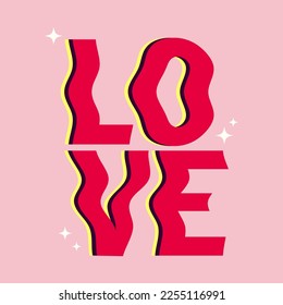 Postcard to Valentine's Day. Festive vector banner. Vector illustration
Postcard with text love