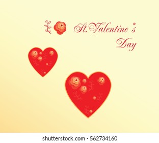 Postcard for Valentine*s day with hearts