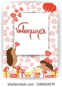 A postcard for the Valentine's Day holiday. Vector illustration. Template for a postcard.
