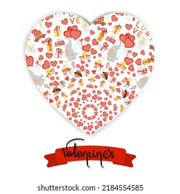 A postcard for the Valentine's Day holiday. Vector illustration. Template for a postcard.