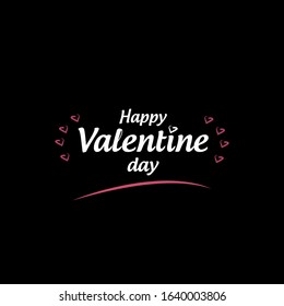 Postcard Valentine's day with illustration hearts