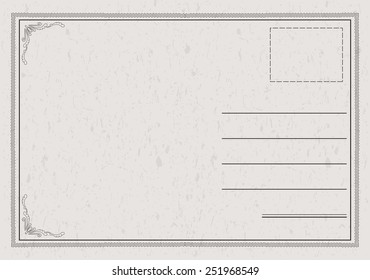 Postcard vector in a classic, elegant style with paper texture