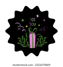 postcard, vector flower decoration design Cute envelope with flowers, plants inside and the inscription for you . A bouquet of spring flowers. Flat vector illustration of a love letter. Romantic Valen