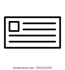 Postcard Vector Line Icon Design