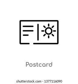 postcard vector line icon. Simple element illustration. postcard outline icon from summer concept. Can be used for web and mobile