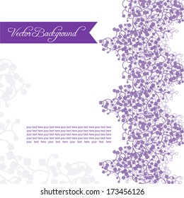 postcard or a vignette for the text of lilac violet branches. space for text