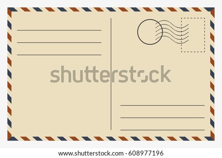 Postcard. Vintage template. Vector illustration.