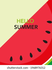 Postcard with watermelon. Summer. Watermelon. Vector graphics