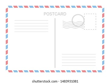 postcard with white paper texture in flat style
