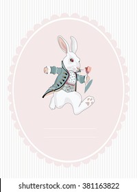 Postcard White Rabbit From Alice In Wonderland