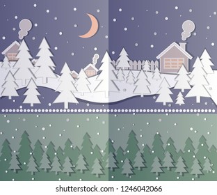 postcard winter evening