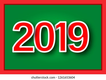 Postcard from the year 2019 icon. icon. New year concept symbol design. Stock - Vector illustration can be used for web